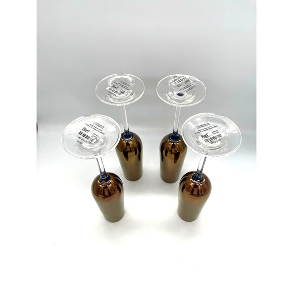 Pier 1 Imports Bronze Set of 4 Champagne Flutes 9.25" Tall - Picture 5 of 7